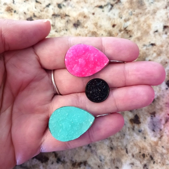 NWOT- Handmade Druzy Earrings Bundle - Picture 2 of 3